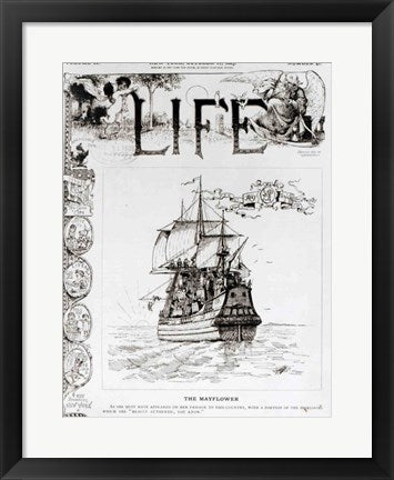 Framed Art The Mayflower, front cover from 'Life' magazine, 11th October, 1883 Wall Decor 18x24 Artwork
