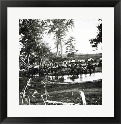 Framed Art Frame Art Federal battery fording a tributary of the river Rappahannock on battle day Wall Decor 18x24 Artwork