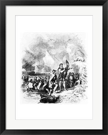 Framed Art Frame Art Discovery of America by John and Sebastian Cabot, 1497 Wall Decor 18x24 Artwork