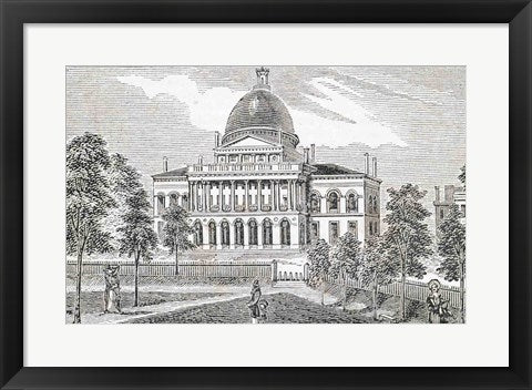 Framed Art Southern view of the State House in Boston Wall Decor 18x24 Artwork