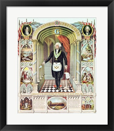 Framed Art George Washington as a Freemason Wall Decor 18x24 Artwork