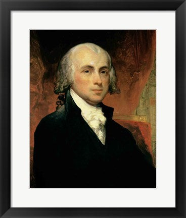 Framed Art James Madison by Gilbert Stuart Wall Decor 18x24 Artwork