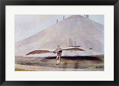 Framed Art One of the many flying experiments of Otto Lilienthal Wall Decor 18x24 Artwork