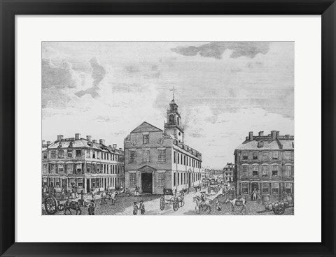 Framed Art South West View of The Old State House, Boston, 1881 Wall Decor 18x24 Artwork