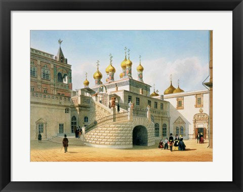 Framed Art View of the Boyar Palace in the Moscow Kremlin by P.h. Benoist Wall Decor 18x24 Artwork