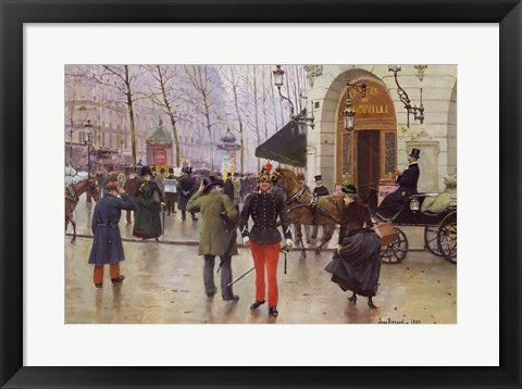 Framed Art The Boulevard des Capucines and the Vaudeville Theatre, 1889 by Jean Beraud Wall Decor 18x24 Artwork