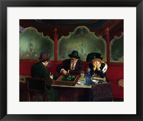 Framed Art The Backgammon Players by Jean Beraud Wall Decor 18x24 Artwork
