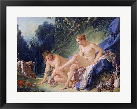 Framed Art Frame Art Diana getting out of her bath, 1742 by Francois Boucher Wall Decor 18x24 Artwork