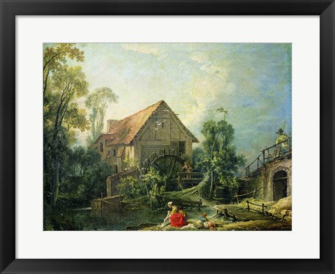 Framed Art The Mill, 1751 by Francois Boucher Wall Decor 18x24 Artwork