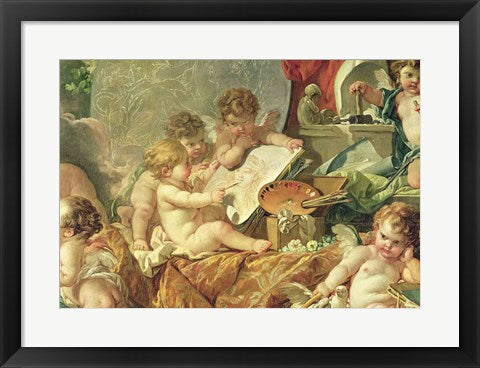 Framed Art Genius Teaching the Arts, 1761 - detail by Francois Boucher Wall Decor 18x24 Artwork