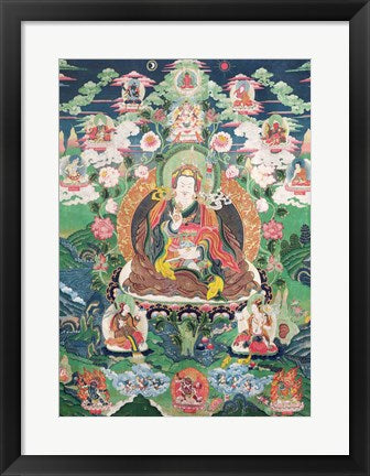 Framed Art Tanka of Padmasambhava Wall Decor 18x24 Artwork