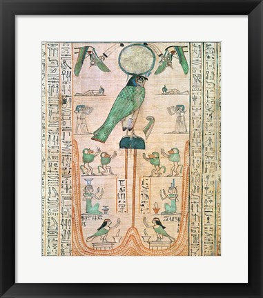 Framed Art Frame Art Adoration of the Rising Sun in the Form of the Falcon Re-Horakhty Wall Decor 18x24 Artwork
