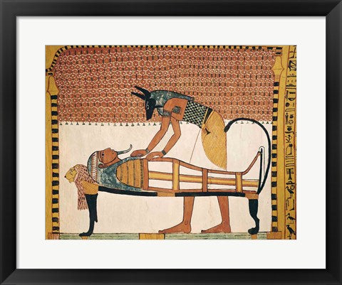 Framed Art Anubis attends Sennedjem's Mummy Wall Decor 18x24 Artwork