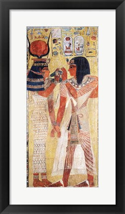Framed Art The Goddess Hathor placing the magic collar on Seti Wall Decor 18x24 Artwork