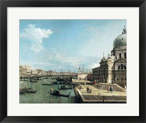 Framed Art The Entrance to the Grand Canal and the church of Santa Maria della Salute, Venice by Giovanni Antonio Canaletto Wall Decor 18x24 Artwork