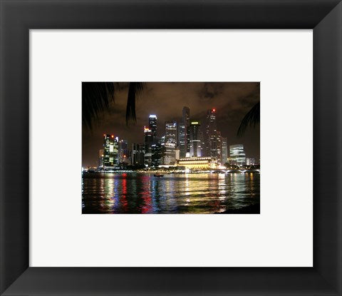Framed Art Singapore at Night Wall Decor 18x24 Artwork