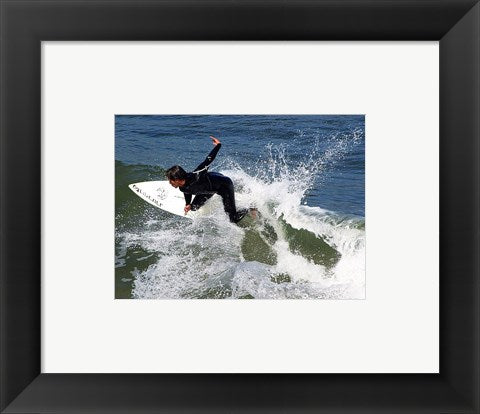 Framed Art Surfing Ocean Waves Wall Decor 18x24 Artwork