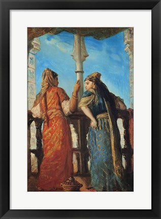 Framed Art Jewish Women at the Balcony, Algiers, 1849 by Theodore Chasseriau Wall Decor 18x24 Artwork