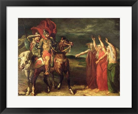 Framed Art Macbeth and the Three Witches, 1855 by Theodore Chasseriau Wall Decor 18x24 Artwork