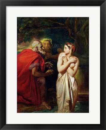 Framed Art Susanna and the Elders, 1856 by Theodore Chasseriau Wall Decor 18x24 Artwork