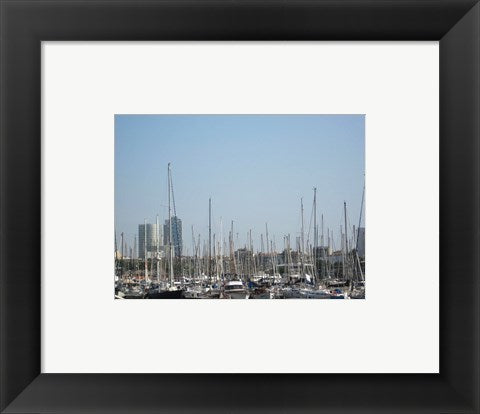 Framed Art Barcelona Marina Framed Art for your Home Wall Decor 18x24 Artwork
