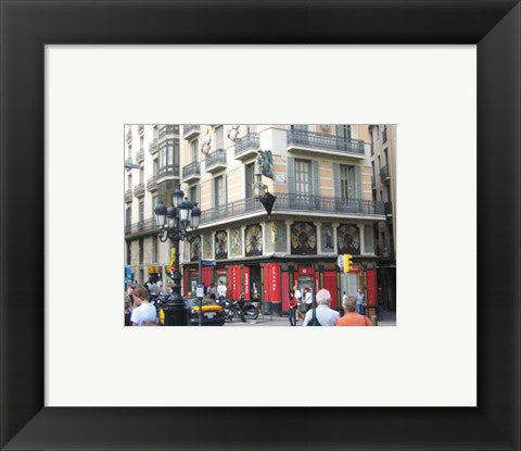 Framed Art Barcelona Busy Street Framed Art for your Home Wall Decor 18x24 Artwork