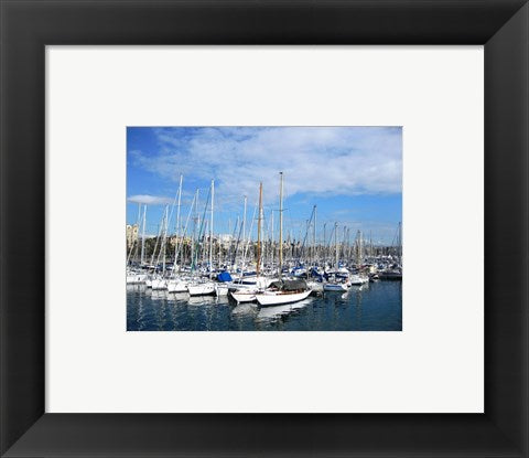 Framed Art Barcelona Harbour Framed Art for your Home Wall Decor 18x24 Artwork