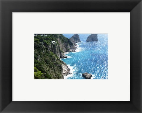 Framed Art Capri Coastline Framed Art for your Home Wall Decor 18x24 Artwork