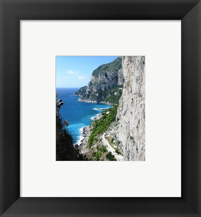 Framed Art Capri Coastline Photograph Wall Decor 18x24 Artwork