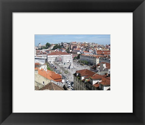Framed Art Panorama Over Rossio Square Wall Decor 18x24 Artwork