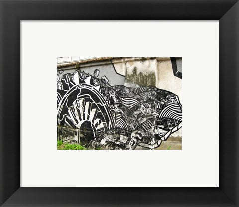 Framed Art Urban Graffitti on a building Wall Decor 18x24 Artwork