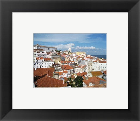 Framed Art View on Alfama from Santa Luiza Mirador Wall Decor 18x24 Artwork