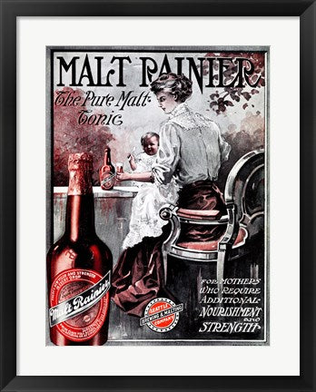 Framed Art Malt Rainier Beer Wall Decor 18x24 Artwork