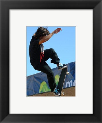Framed Art Skateboarder On Blue Wall Decor 18x24 Artwork