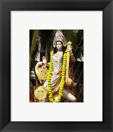 Framed Art Saraswati with Vitarka Mudra Wall Decor 18x24 Artwork