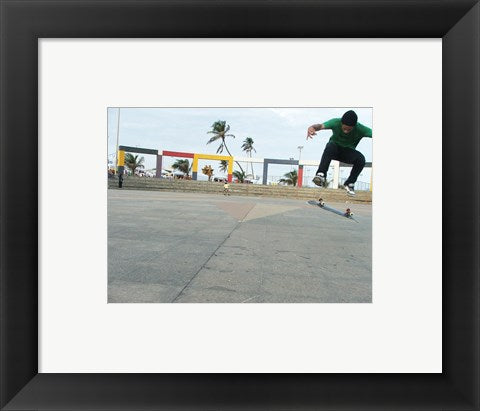 Framed Art Skate Jump Wall Decor 18x24 Artwork