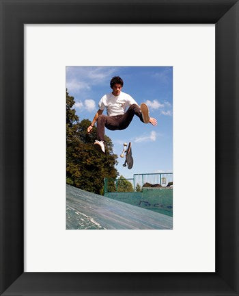 Framed Art Skateboarding Jump Wall Decor 18x24 Artwork