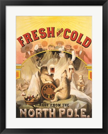 Framed Art North Pole Lager Wall Decor 18x24 Artwork
