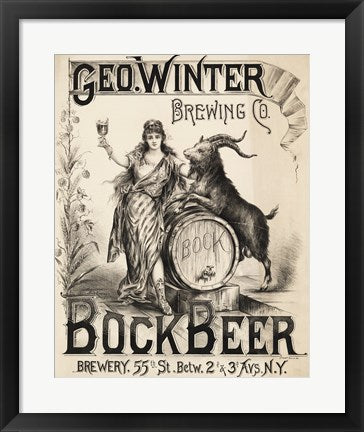 Framed Art Bock Beer Brewing Company Wall Decor 18x24 Artwork