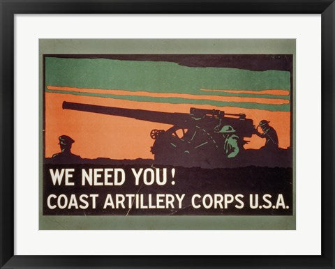Framed Art Coast Artillery Corps Framed Art for your Home Wall Decor 18x24 Artwork