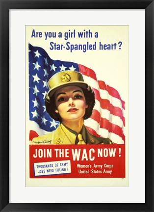 Framed Art Women's Army Corps Wall Decor 18x24 Artwork