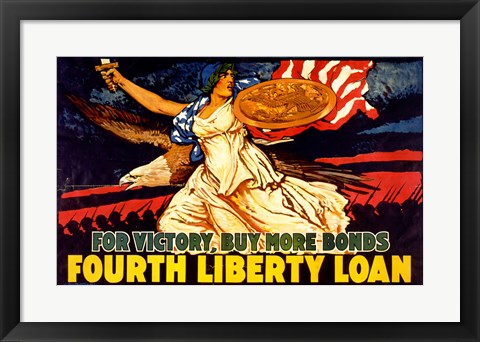 Framed Art Fourth Liberty Loan Framed Art for your Home Wall Decor 18x24 Artwork