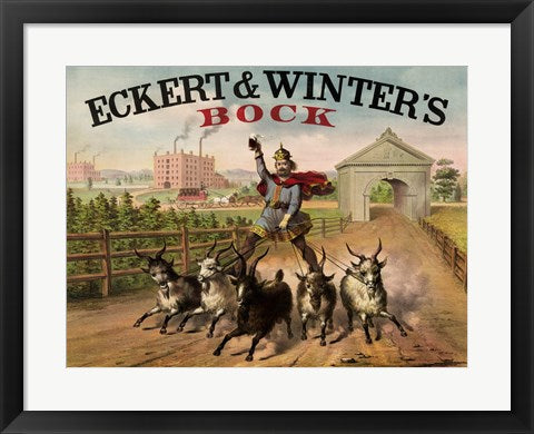 Framed Art Eckert and Winters Bock Beer Wall Decor 18x24 Artwork