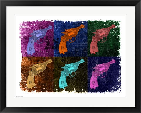 Framed Art Revolver - Pop Art Wall Decor 18x24 Artwork
