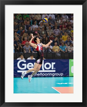 Framed Art Volleyball Jump Serve Wall Decor 18x24 Artwork