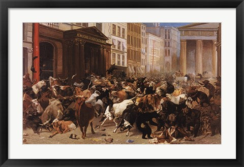 Framed Art The Bulls and Bears in the Market by William Holbrook Beard Wall Decor 18x24 Artwork