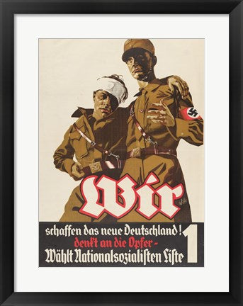 Framed Art National Socialist Wall Decor 18x24 Artwork