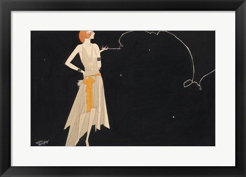 Framed Art Woman Smoking Wall Decor 18x24 Artwork