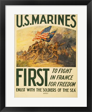 Framed Art Enlist with the Soilders of the Sea Wall Decor 18x24 Artwork