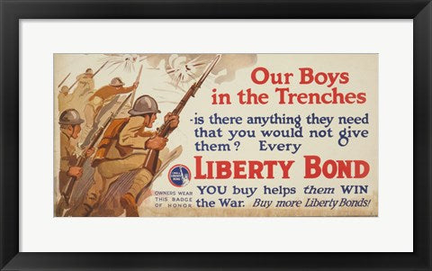 Framed Art Our Boys in the Trenches Wall Decor 18x24 Artwork